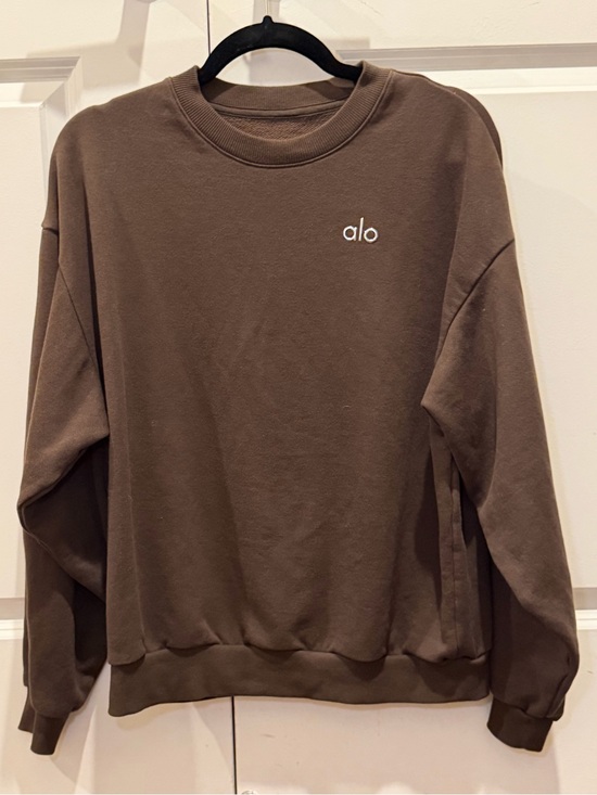ALO Yoga Tops - Alo Accolade Crew Neck Pullover Espresso Sz XS